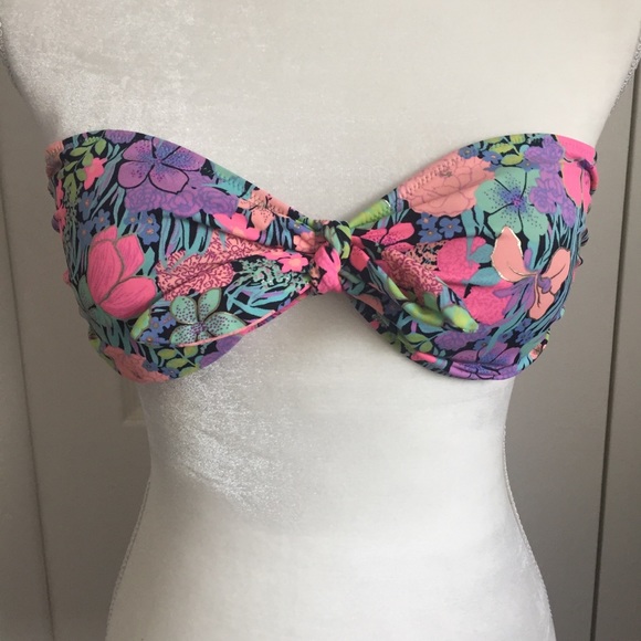 neon floral bikini
